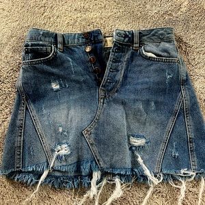 Free People denim skirt